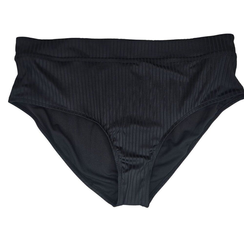 High-Waisted Black Bikini Bottoms Womens Size 3XL Full Coverage NEW